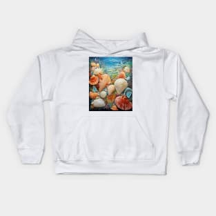 Underwater Summer Sea Shells Kids Hoodie